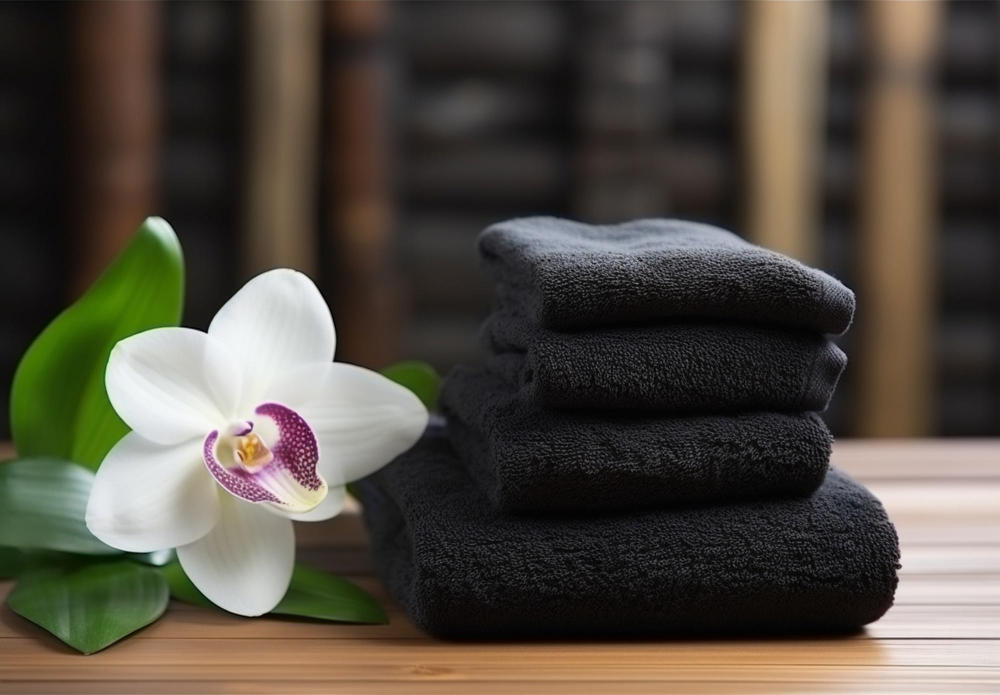 Glomoon Black Spa and Salon Towel